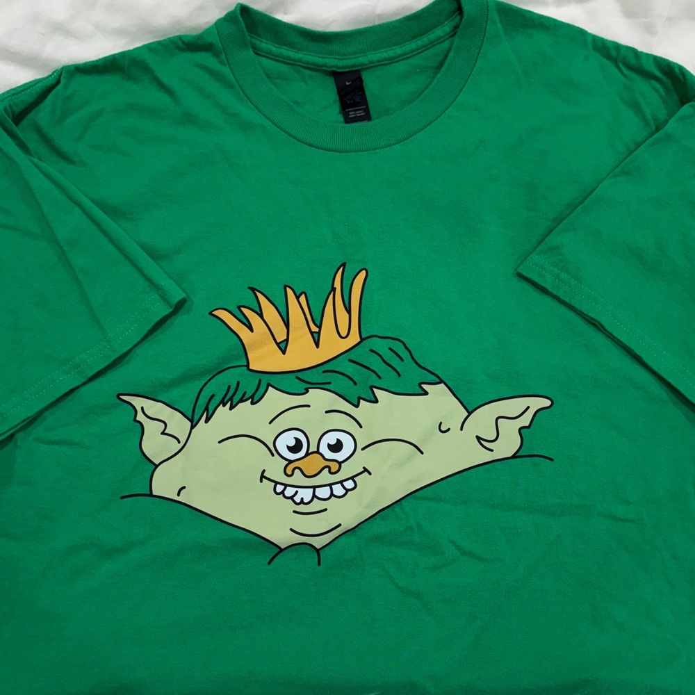 Gildan Green Tee with Cartoon Character